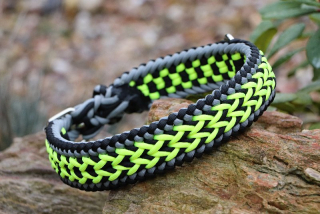 Neon žlutý nastavitelný obojek - šíře 4 cm
